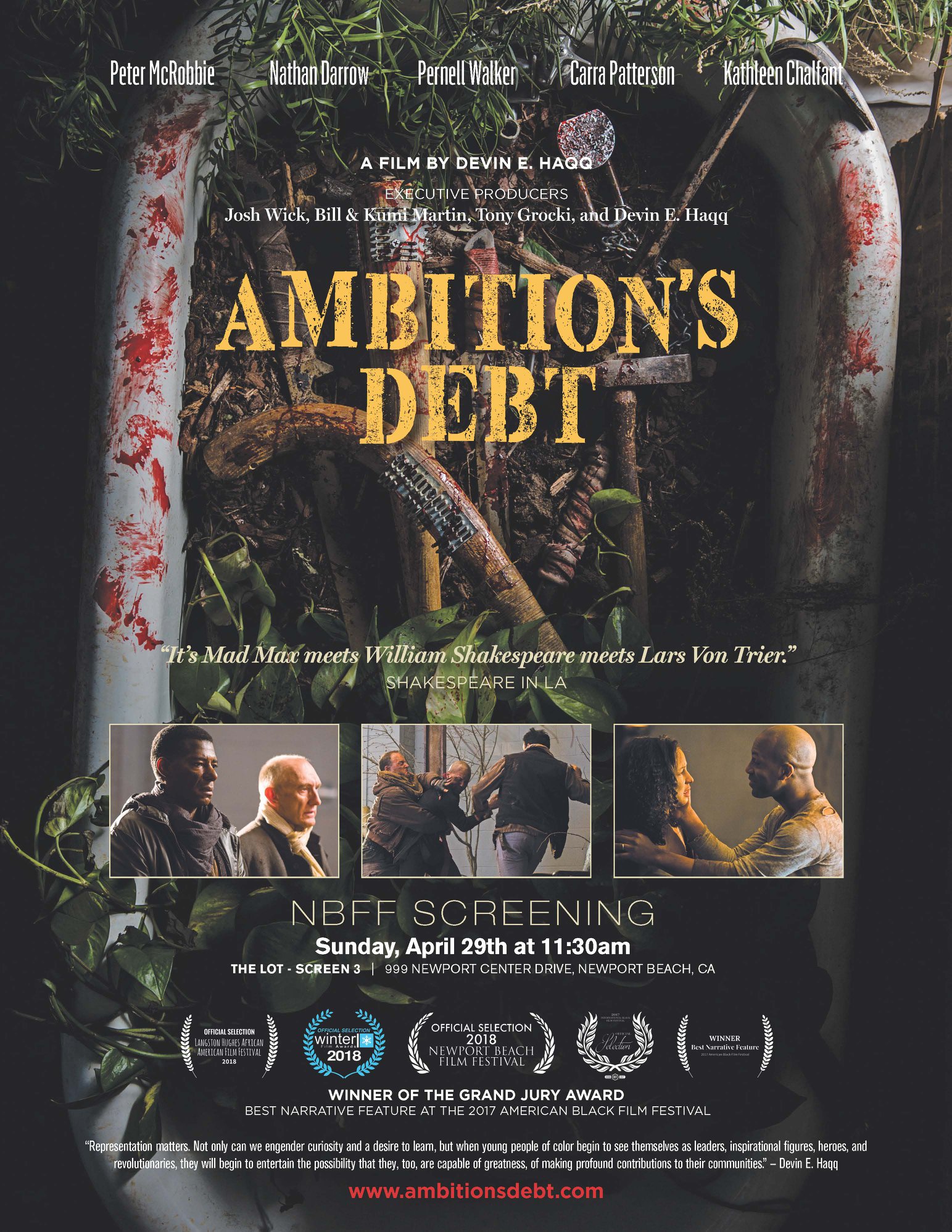 Ambition’s Debt Poster for New Port Beach Film Fest 2018